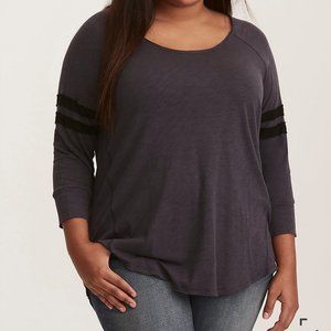 Pigment Wash Knit Football Tee